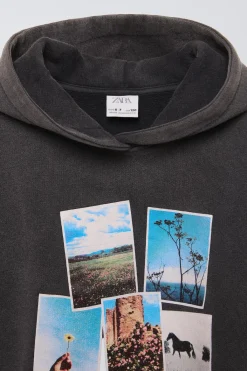 Niños ZARA 6 - 14 Años·Sudaderas<SUDADERA FOTOGRAFÍA OVERSIZE FIT