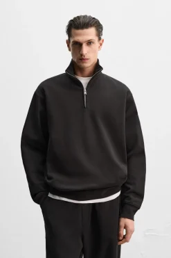 Outlet SUDADERA HEAVY WEIGHT CUELLO CREMALLERA Hombre Jerséis / Chaquetas|Sudaderas