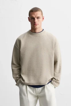 Clearance SUDADERA JACQUARD RELIEVE Hombre Sudaderas