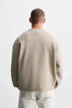 Clearance SUDADERA JACQUARD RELIEVE Hombre Sudaderas