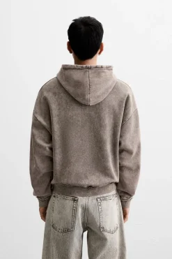 Outlet SUDADERA LAVADA ESTAMPADO Hombre Sudaderas