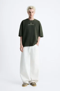 Fashion SUDADERA LAVADA TEXTO Hombre Sudaderas|Camisetas