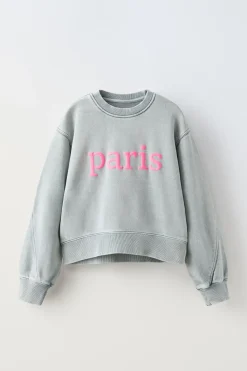 Niños ZARA 6 - 14 Años·Sudaderas|6 - 14 Años·Deporte / Jogging<SUDADERA LAVADA TEXTO