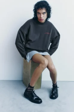 Sale SUDADERA LAVADA TEXTO Mujer Sudaderas / Joggers