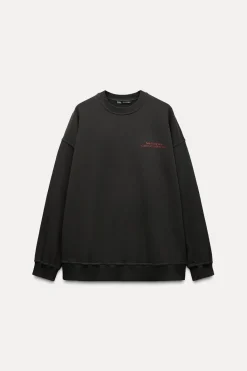 Sale SUDADERA LAVADA TEXTO Mujer Sudaderas / Joggers