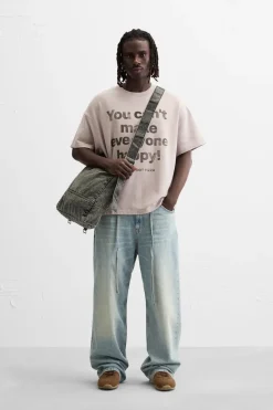 New SUDADERA LAVADA TEXTOS Hombre Sudaderas