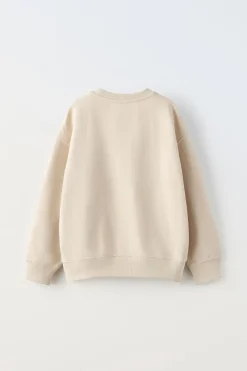Niños ZARA 6 - 14 Años·Sudaderas<SUDADERA PIQUÉ TEXTO BORDADO