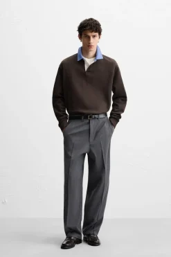 Fashion SUDADERA POLO CUELLO COMBINADO Hombre Polos