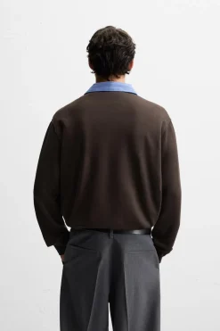 Fashion SUDADERA POLO CUELLO COMBINADO Hombre Polos