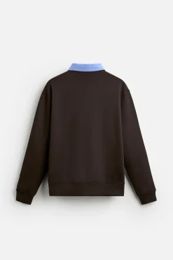 Fashion SUDADERA POLO CUELLO COMBINADO Hombre Polos