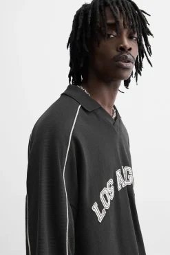 Hot SUDADERA POLO TEXTO CONTRASTE Hombre Camisetas|Polos