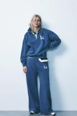 Online SUDADERA POLO VARSITY EFECTO LAVADO Mujer Sudaderas / Joggers