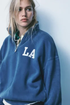 Online SUDADERA POLO VARSITY EFECTO LAVADO Mujer Sudaderas / Joggers