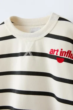 Niños ZARA 6 - 14 Años·Sudaderas<SUDADERA RAYAS BORDADO