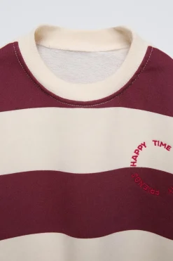 Niños ZARA 1½ - 6 Años·Sudaderas|1½ - 6 Años·Sudaderas<SUDADERA RAYAS BORDADO TEXTO