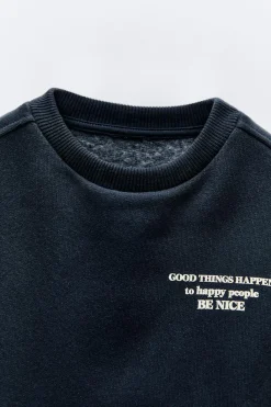 Niños ZARA 1½ - 6 Años·Sudaderas|1½ - 6 Años·Sudaderas<SUDADERA TEXTO BOLSILLO