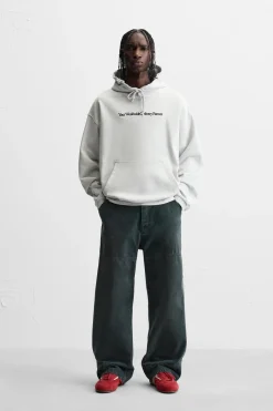 Sale SUDADERA TEXTO BORDADO Hombre Sudaderas