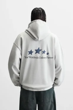 Sale SUDADERA TEXTO BORDADO Hombre Sudaderas