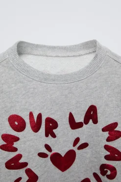 Niños ZARA 1½ - 6 Años·Sudaderas|6 - 18 Meses·Sudaderas<SUDADERA TEXTO BRILLO