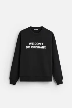 Hot SUDADERA TEXTO ESTAMPADO Hombre Sudaderas