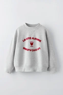 Niños ZARA 6 - 14 Años·Sudaderas<SUDADERA TEXTO FLOCK