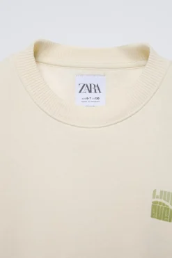 Niños ZARA 6 - 14 Años·Sudaderas<SUDADERA TEXTO FLOCK