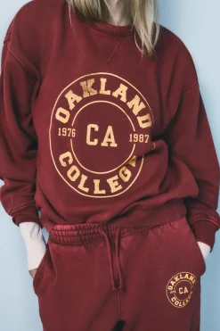 Online SUDADERA VARSITY EFECTO LAVADO Mujer Sudaderas / Joggers