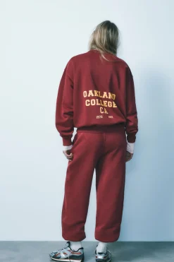 Online SUDADERA VARSITY EFECTO LAVADO Mujer Sudaderas / Joggers