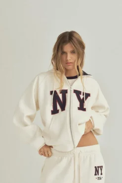 Discount SUDADERA VARSITY NEW YORK Mujer Sudaderas / Joggers