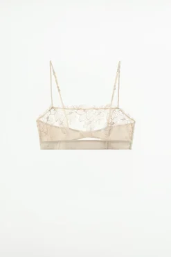 Sale SUJETADOR BANDEAU ENCAJE BORDADOS Mujer Lenceria