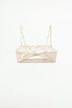 Sale SUJETADOR BANDEAU ENCAJE BORDADOS Mujer Lenceria