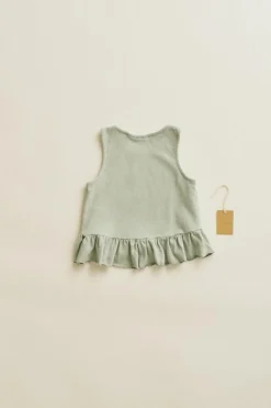 Niños ZARA 1½ - 6 Años·Camisetas|6 - 18 Meses·Camisetas<TIMELESZ - TOP CON LINO VOLANTE
