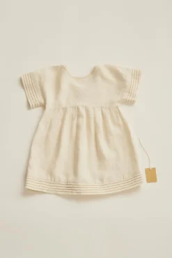 Niños ZARA 1½ - 6 Años·Vestidos / Petos|6 - 18 Meses·Vestidos / Monos<TIMELESZ- VESTIDO LINO PESPUNTES