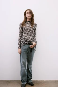 Clearance TOP ASIMÉTRICO CUADROS Mujer Tops / Bodies|Lenceria