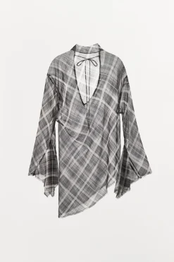 Clearance TOP ASIMÉTRICO CUADROS Mujer Tops / Bodies|Lenceria