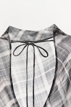 Clearance TOP ASIMÉTRICO CUADROS Mujer Tops / Bodies|Lenceria