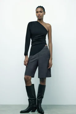 Outlet TOP ASIMÉTRICO DRAPEADO Mujer Tops / Bodies