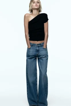 Online TOP ASIMÉTRICO DRAPEADO PUNTO Mujer Cárdigan / Jerséis|Punto