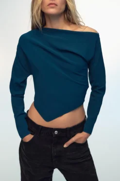 Hot TOP ASIMÉTRICO PUNTO LISO Mujer Cárdigan / Jerséis|Punto