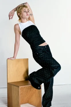 Discount TOP BANDEAU DENIM TRF TACHAS Mujer Tops / Bodies