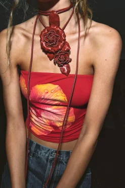 Best TOP BANDEAU POLIAMIDA FLOR Mujer Tops / Bodies