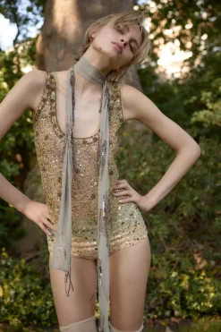 Discount TOP BRILLOS ABALORIOS Mujer Tops / Bodies