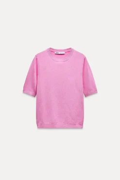 Clearance TOP BÁSICO PUNTO LISO MANGA CORTA Mujer Cárdigan / Jerséis|Punto