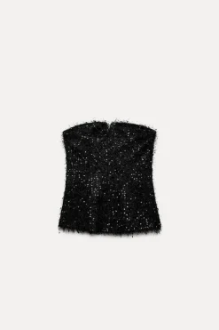 Discount TOP BUSTIER FLECOS LENTEJUELAS Mujer Tops / Bodies