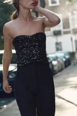 Online TOP BUSTIER LENTEJUELAS Mujer Tops / Bodies