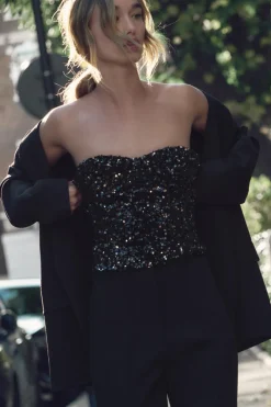 Online TOP BUSTIER LENTEJUELAS Mujer Tops / Bodies