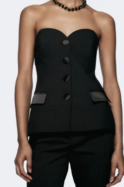 New TOP BUSTIER SMOKING COMBINADO SATINADO Mujer Tops / Bodies