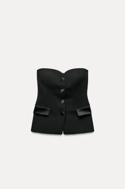 New TOP BUSTIER SMOKING COMBINADO SATINADO Mujer Tops / Bodies