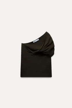 Fashion TOP CANALÉ PUNTO TIRANTE ASIMÉTRICO Mujer Cárdigan / Jerséis|Punto