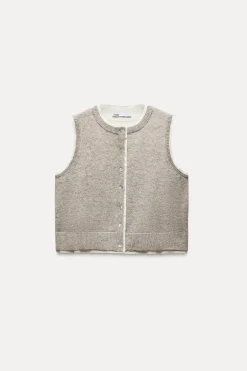 Discount TOP CHALECO COMBINADO Mujer Cárdigan / Jerséis|Punto